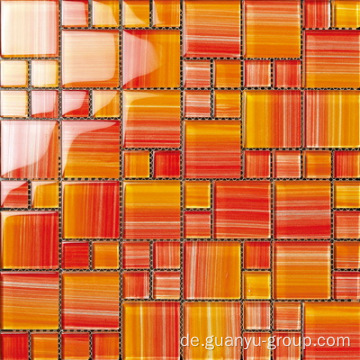 Scharfes orange Farbhandgemälde-Glasmosaik